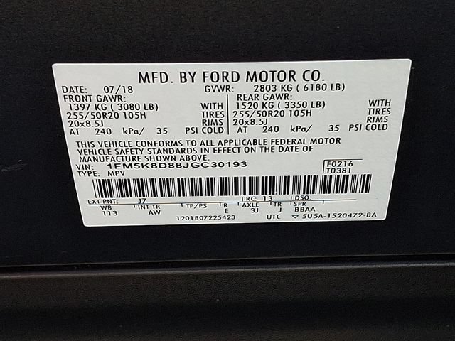 Certified 2018 Ford Explorer XLT w/ Equipment Group 202A AWD/4WD image 33