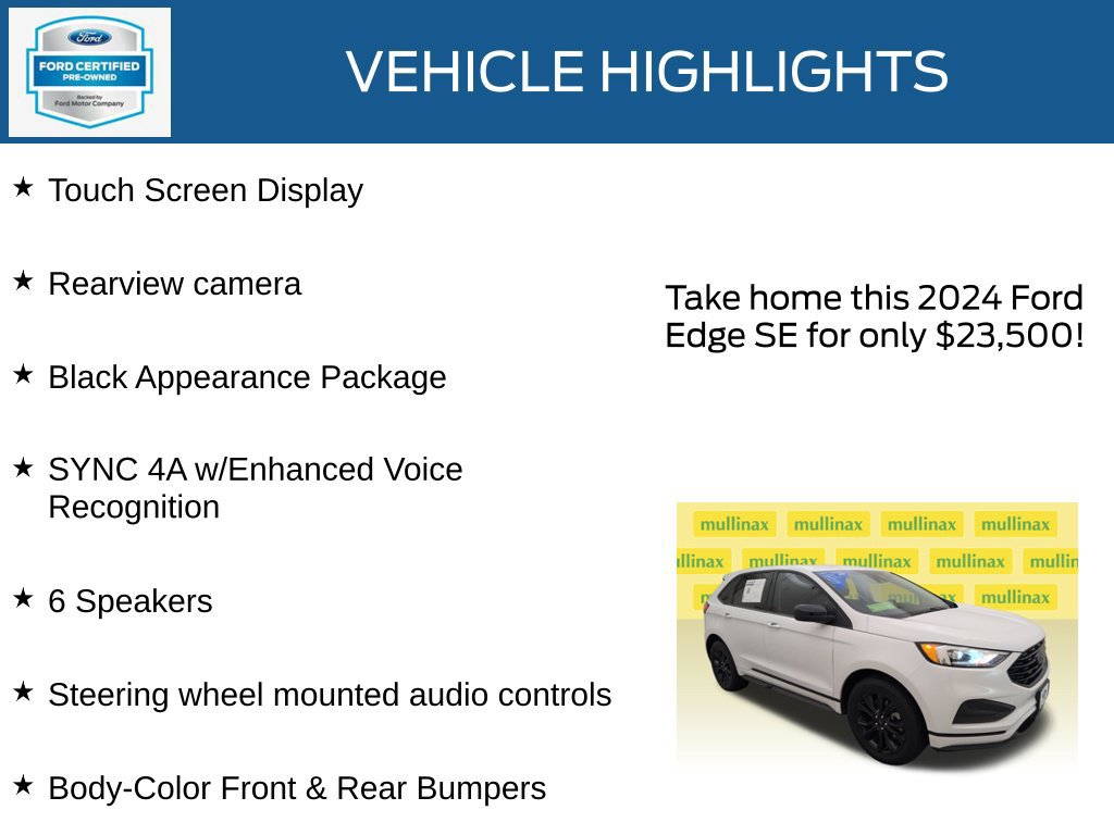 Certified 2024 Ford Edge SE w/ Black Appearance Package AWD/4WD image 22