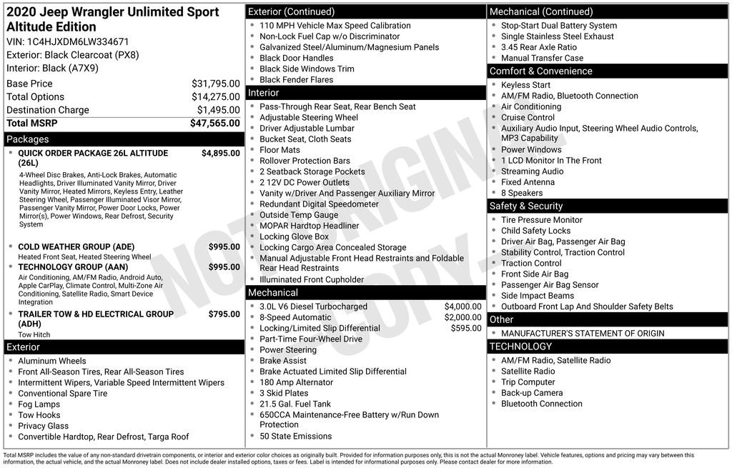 Used 2020 Jeep Wrangler Unlimited Sport image 3