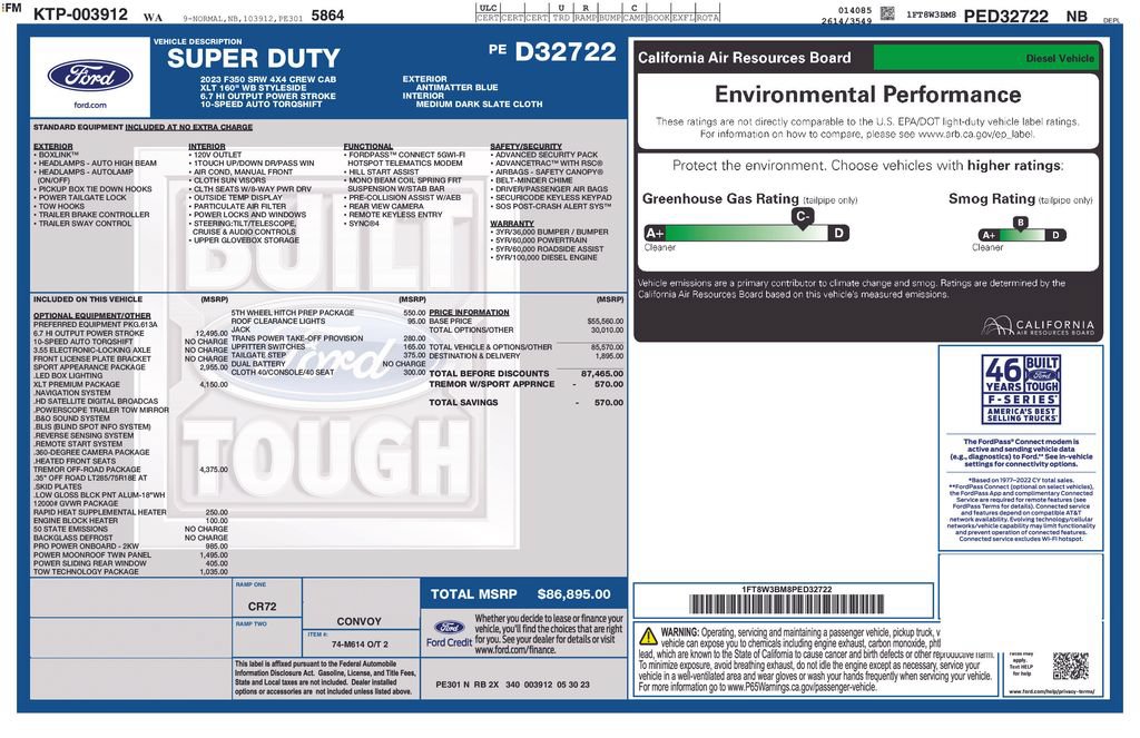 Certified 2023 Ford F350 XLT w/ Tremor Off-Road Package AWD/4WD image 55