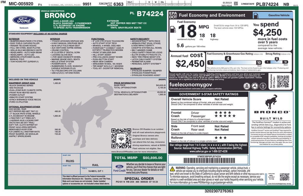 Certified 2023 Ford Bronco Black Diamond image 9