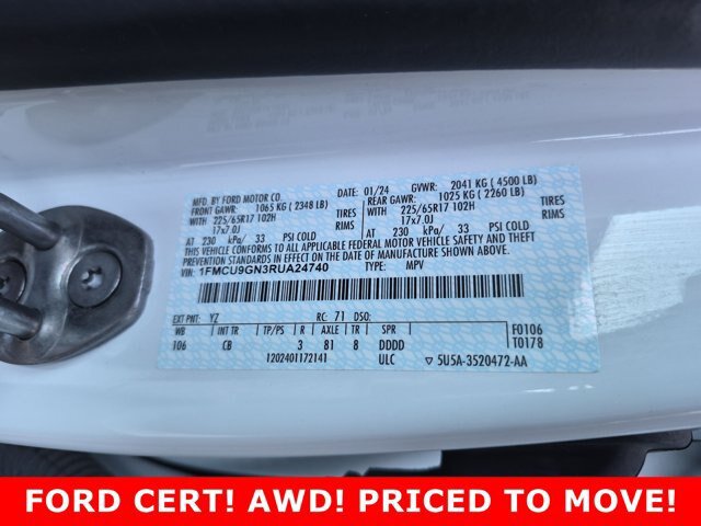 Certified 2024 Ford Escape Active AWD/4WD image 31