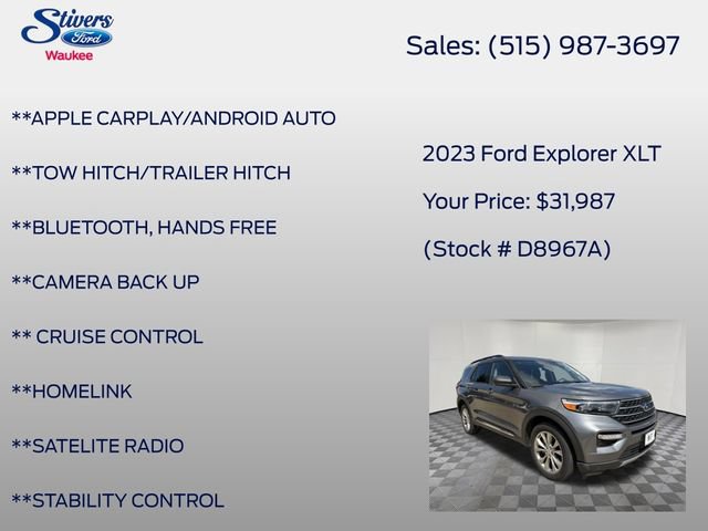 Certified 2023 Ford Explorer XLT w/ Equipment Group 202A AWD/4WD image 22