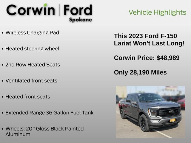 Certified 2023 Ford F150 Lariat w/ Equipment Group 502A High AWD/4WD image 31