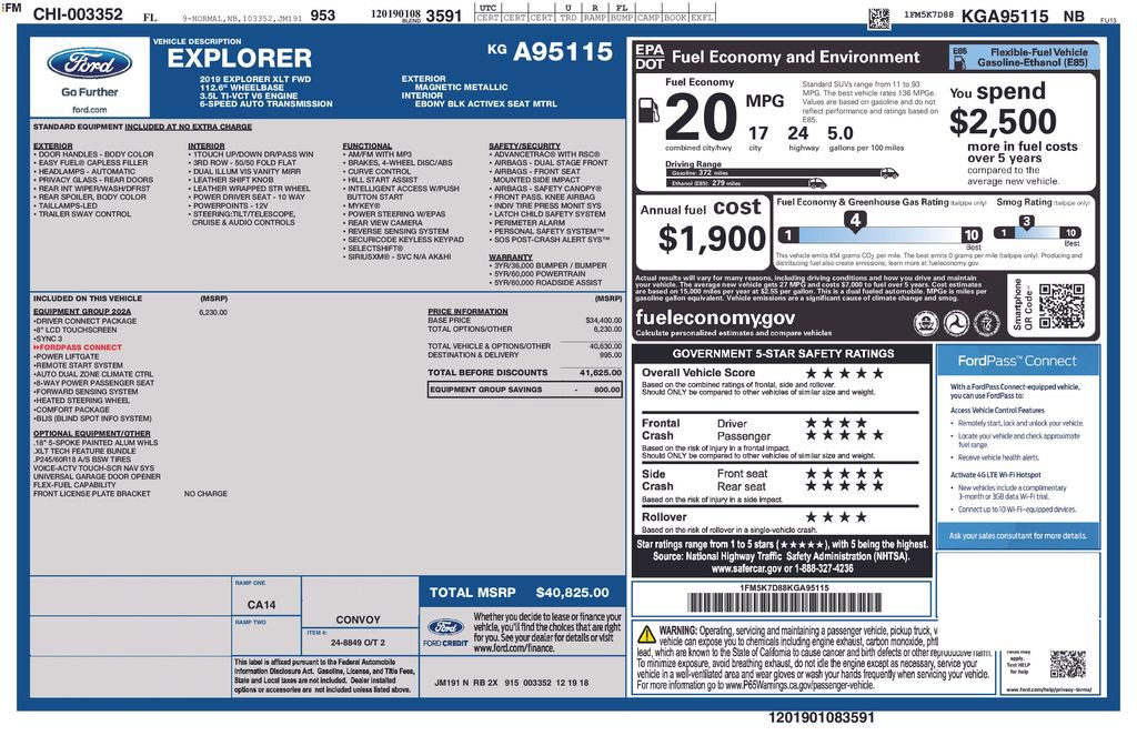 Certified 2019 Ford Explorer XLT w/ Equipment Group 202A image 4