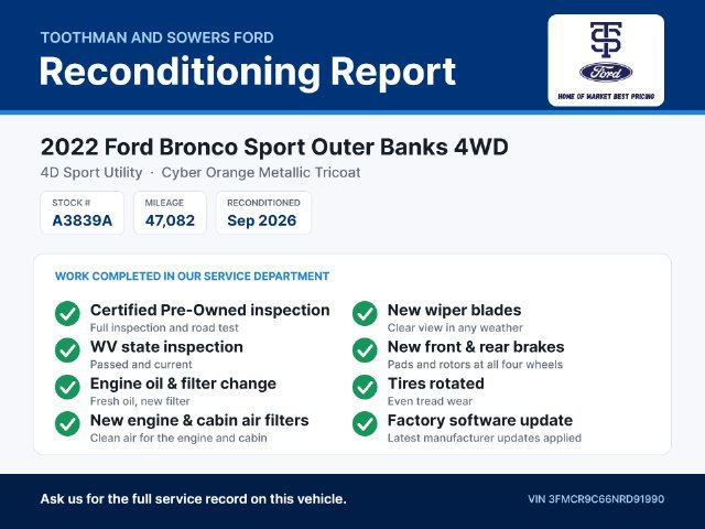 Certified 2022 Ford Bronco Sport Outer Banks w/ Tech Package AWD/4WD image 30