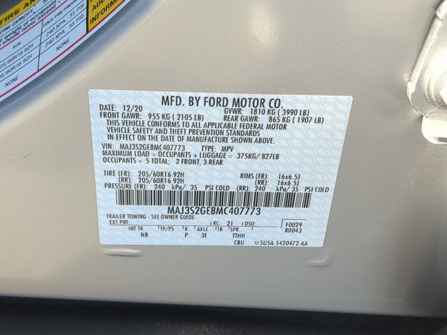 Certified 2021 Ford EcoSport SE FWD image 36