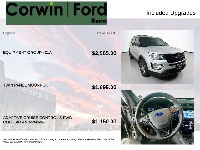 Certified 2017 Ford Explorer Sport w/ Equipment Group 401A AWD/4WD image 3