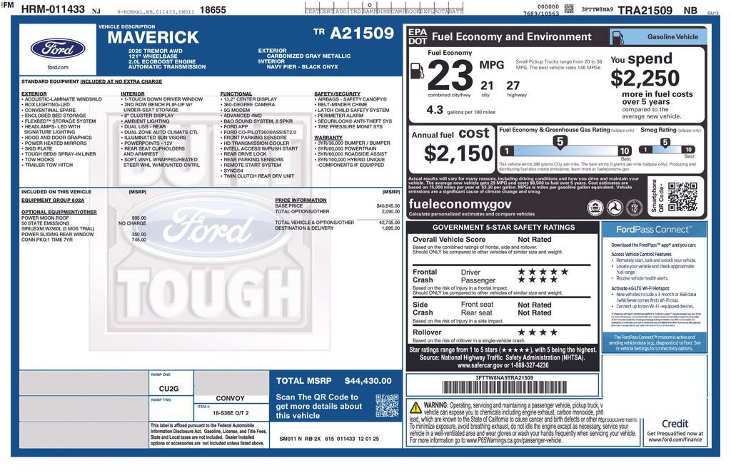 Certified 2026 Ford Maverick Tremor AWD/4WD image 18
