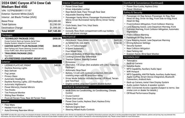 Used 2024 GMC Canyon AT4 w/ Technology Package AWD/4WD image 29