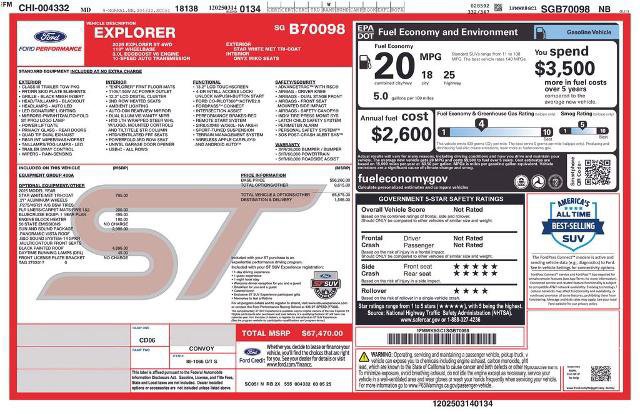 Certified 2025 Ford Explorer ST w/ Sun And Sound Package image 5