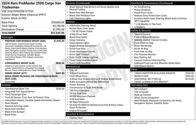 Used 2024 RAM ProMaster 2500 w/ Premium Convenience Group FWD image 39