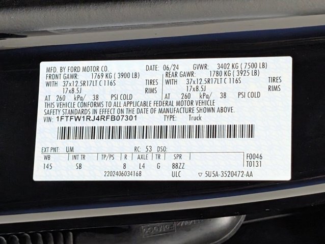 Certified 2024 Ford F150 Raptor w/ Equipment Group 803A Raptor R AWD/4WD image 32