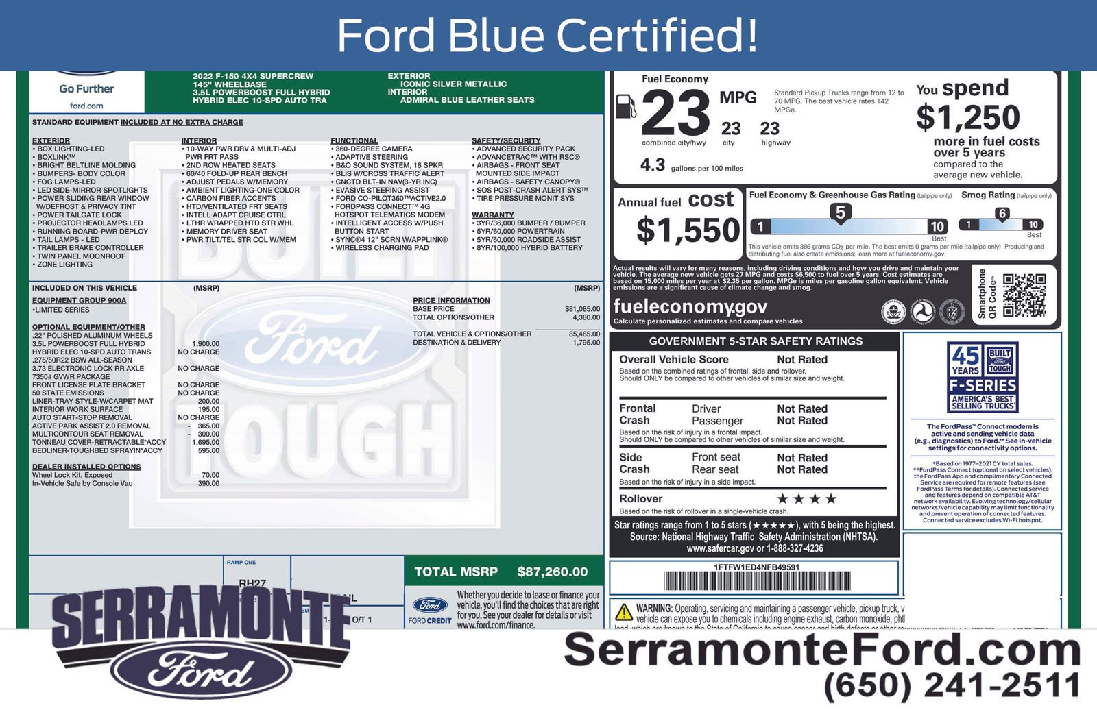 Certified 2022 Ford F150 Limited AWD/4WD image 9