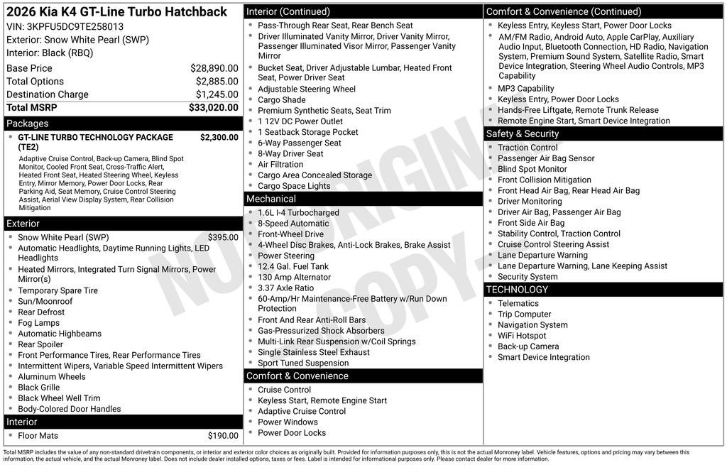 Used 2026 Kia K4 GT-Line Turbo FWD image 5