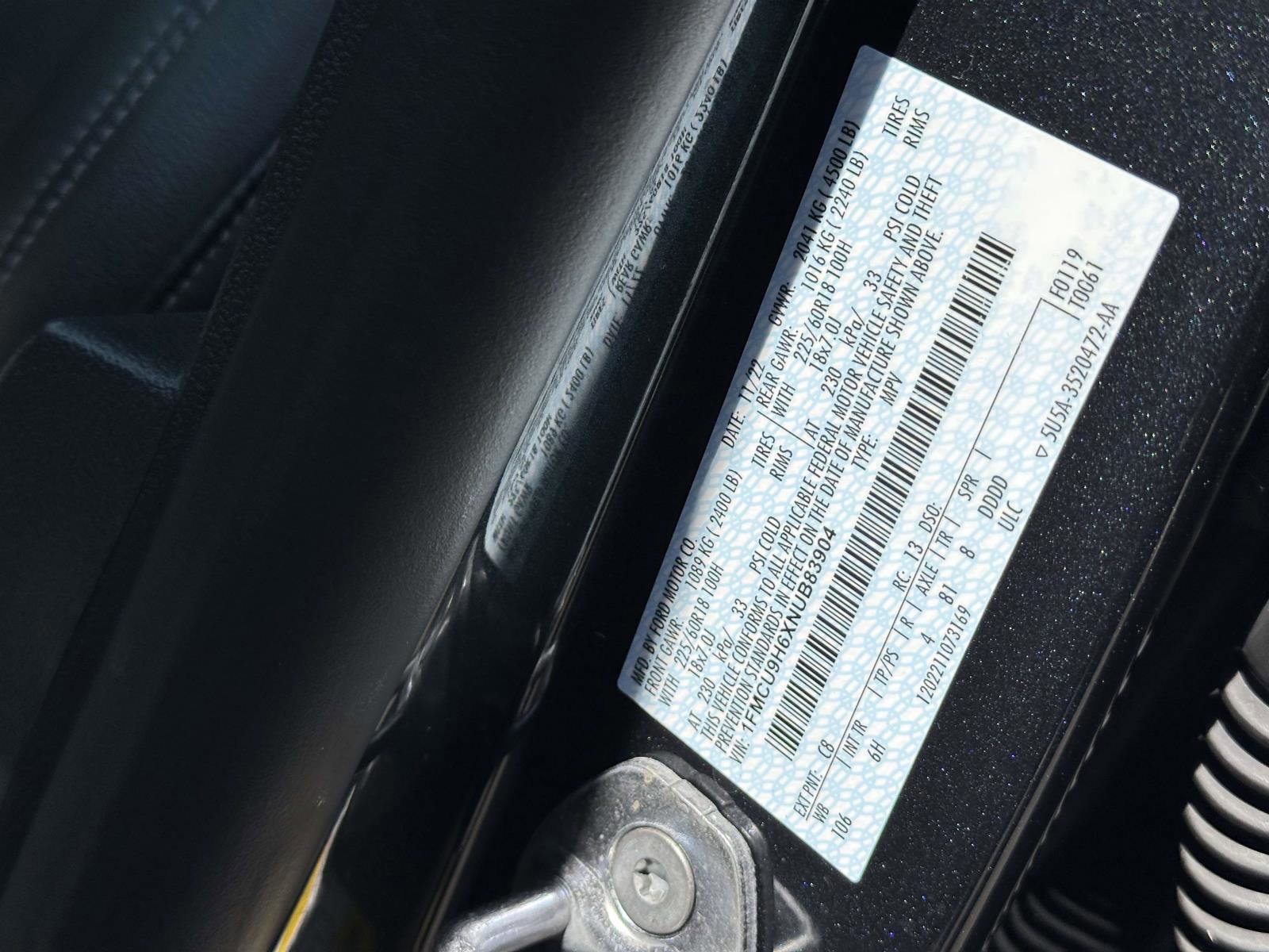 Certified 2022 Ford Escape SEL AWD/4WD image 15