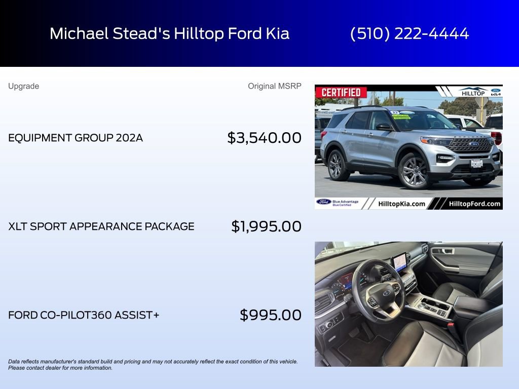 Certified 2023 Ford Explorer XLT w/ Equipment Group 202A RWD image 5