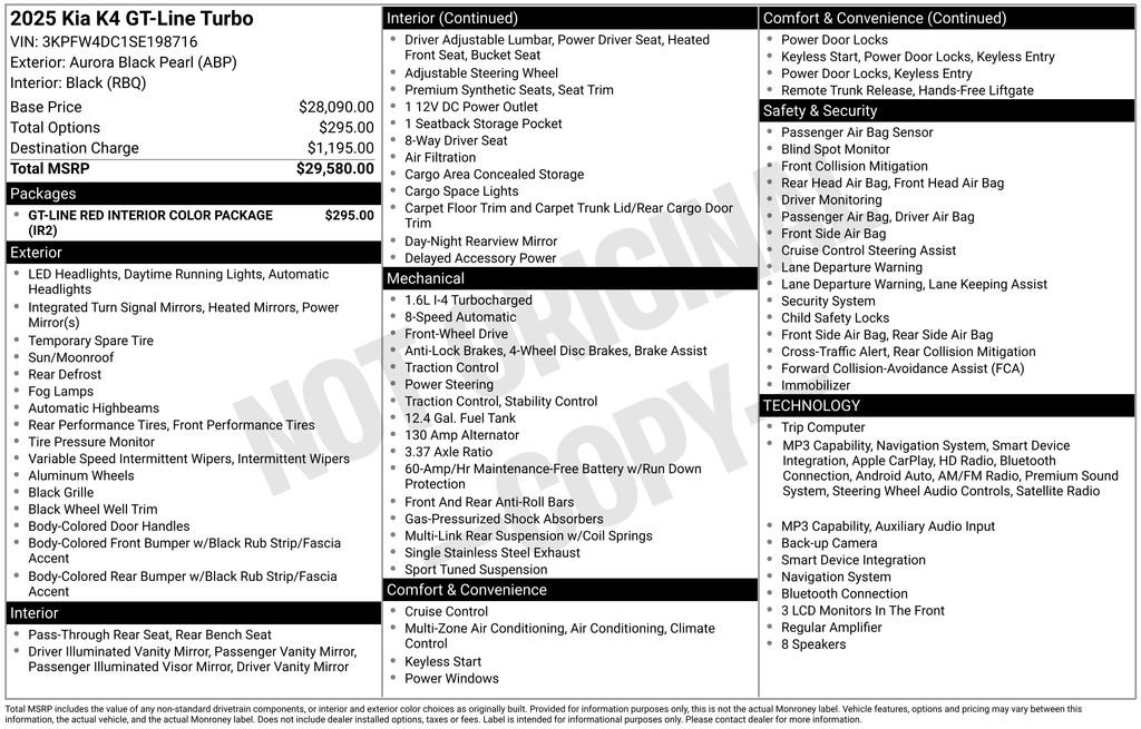 Used 2025 Kia K4 GT-Line Turbo FWD image 9
