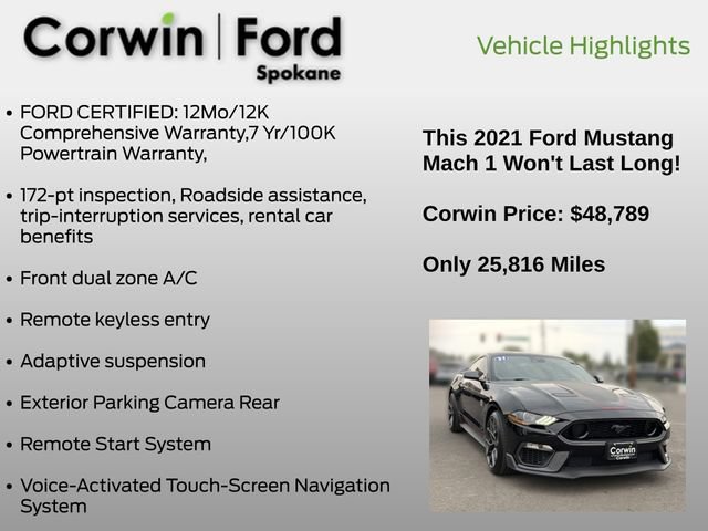 Certified 2021 Ford Mustang Mach 1 RWD image 7