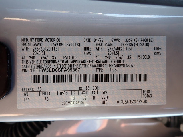 Certified 2025 Ford F150 XLT w/ Equipment Group 303A High AWD/4WD image 23