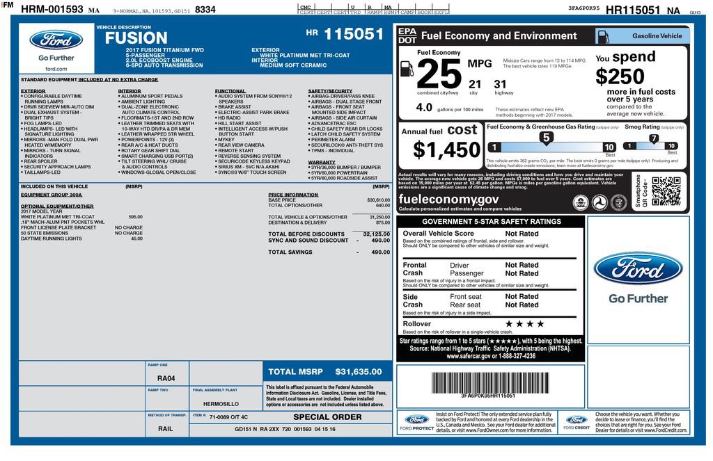 Certified 2017 Ford Fusion Titanium FWD image 5