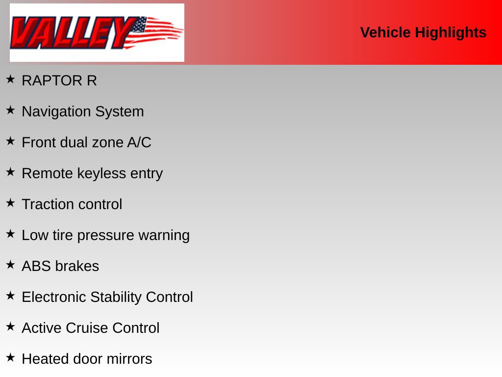 Certified 2025 Ford F150 Raptor w/ Equipment Group 803A Raptor R AWD/4WD image 11