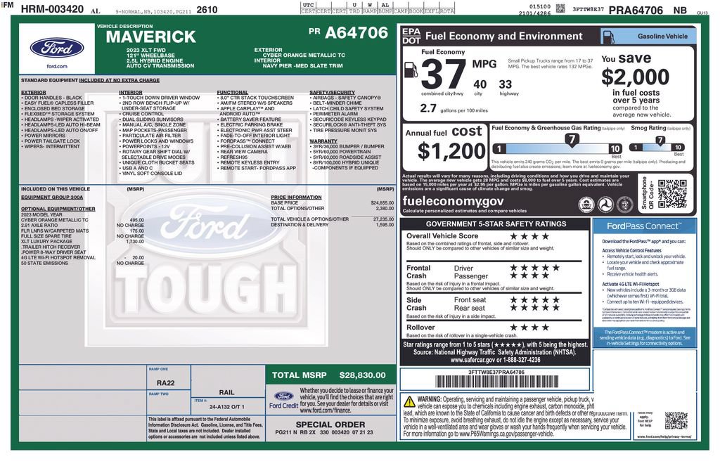 Certified 2023 Ford Maverick XLT w/ XLT Luxury Package FWD image 5