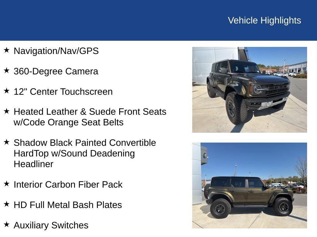 Certified 2025 Ford Bronco Raptor w/ Interior Carbon Fiber Pack image 31