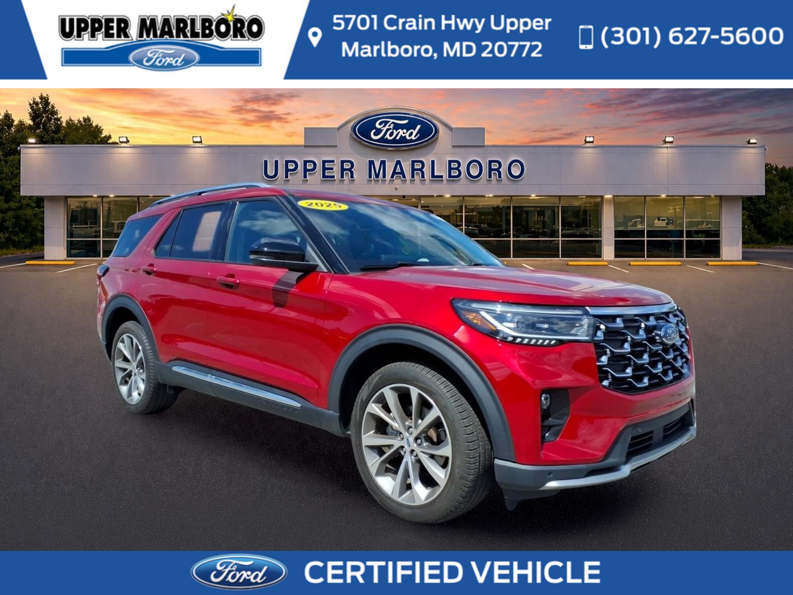 Certified 2025 Ford Explorer Platinum w/ Ultimate Package