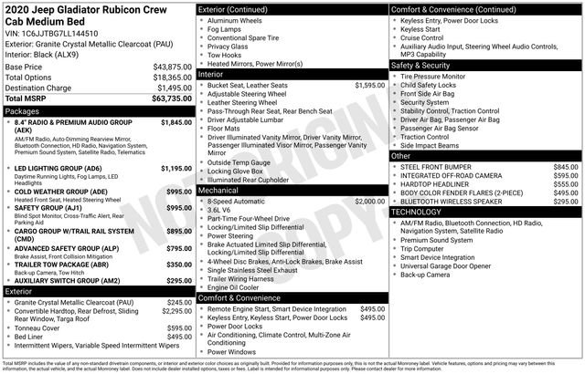 Used 2020 Jeep Gladiator Rubicon AWD/4WD image 2