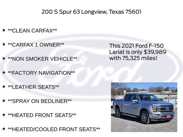 Certified 2021 Ford F150 Lariat w/ FX4 Off-Road Package image 6