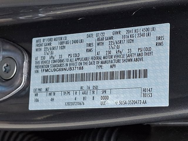 Certified 2022 Ford Escape SE w/ Convenience Package AWD/4WD image 34