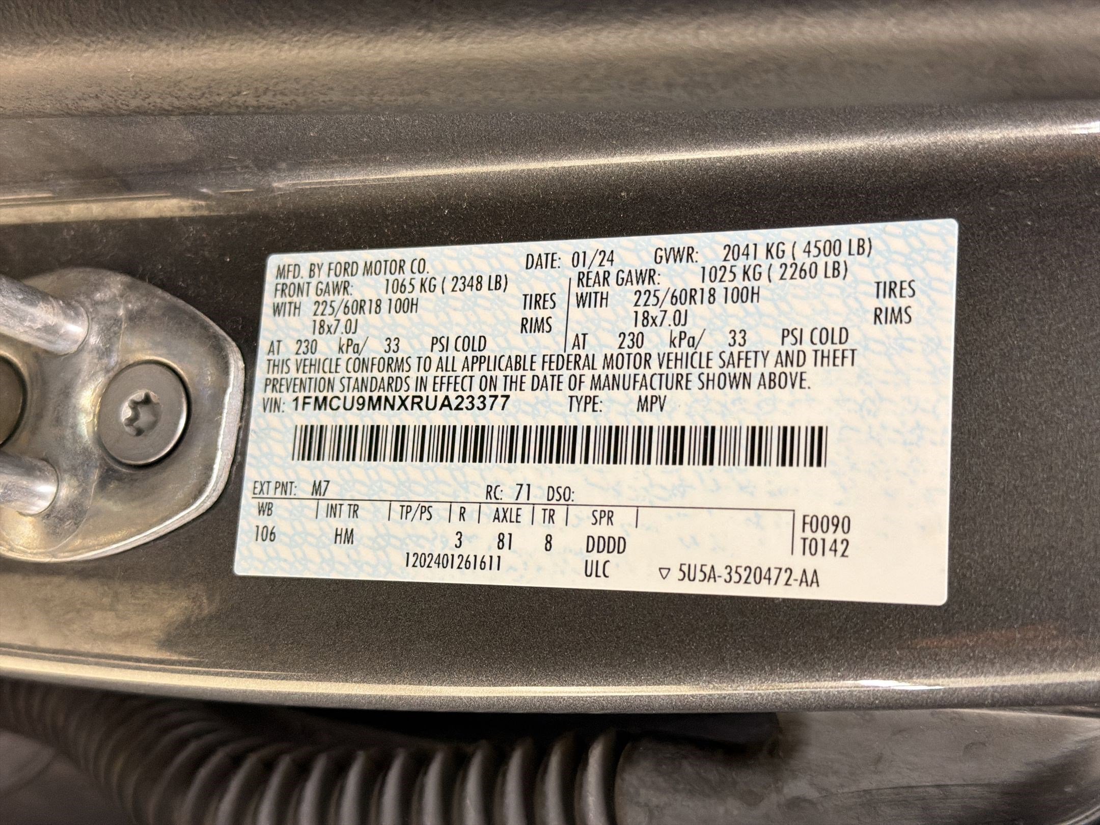 Certified 2024 Ford Escape ST-Line AWD/4WD image 18