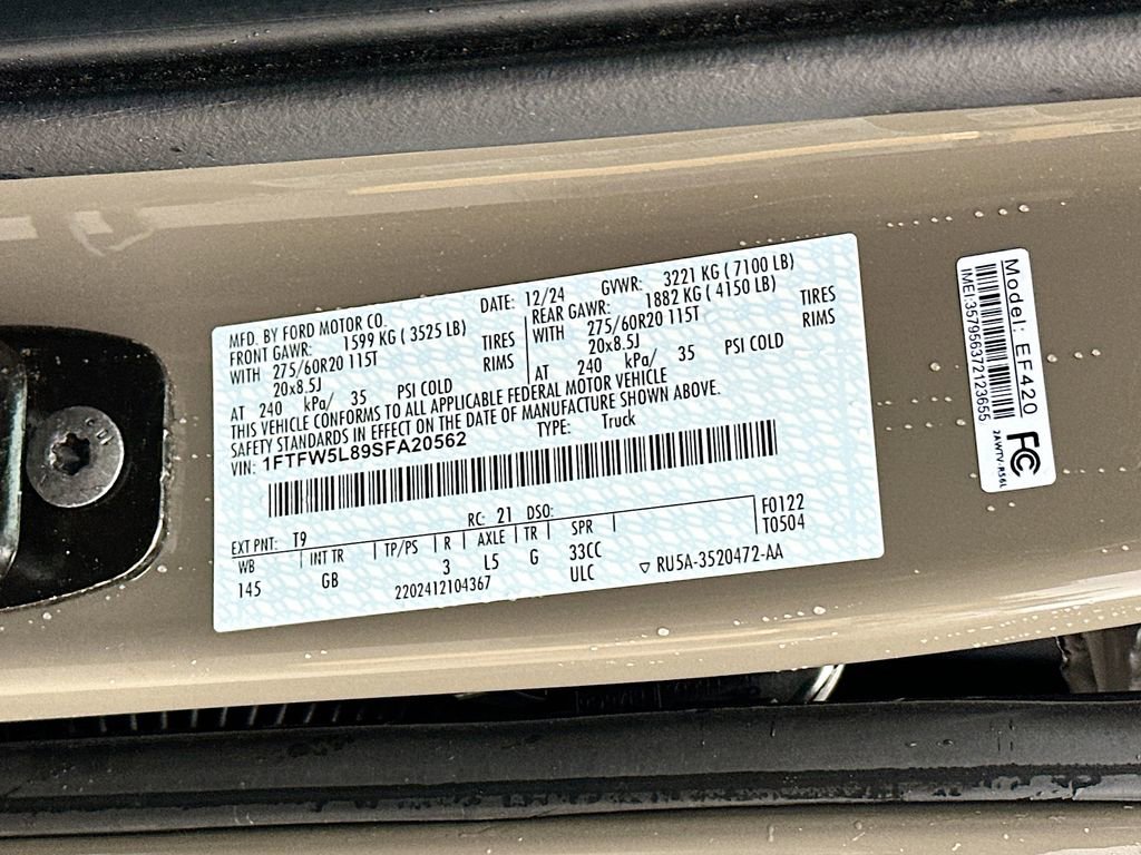 Certified 2025 Ford F150 Lariat w/ Equipment Group 501A Mid AWD/4WD image 27