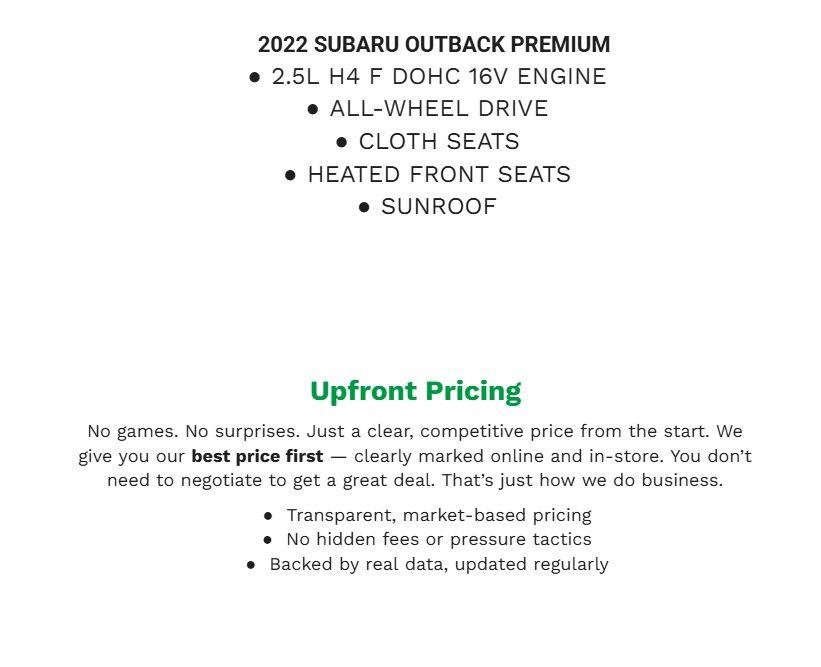 Used 2022 Subaru Outback Premium AWD/4WD image 2