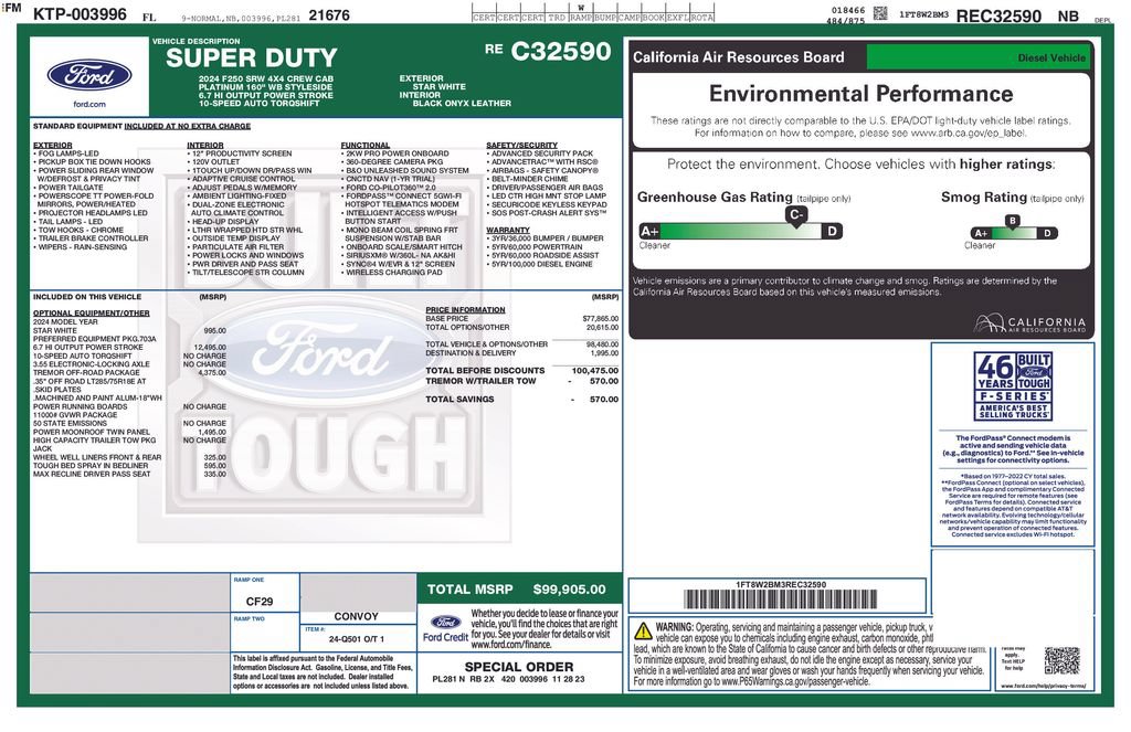 Certified 2024 Ford F250 Platinum w/ Tremor Off-Road Package AWD/4WD image 39