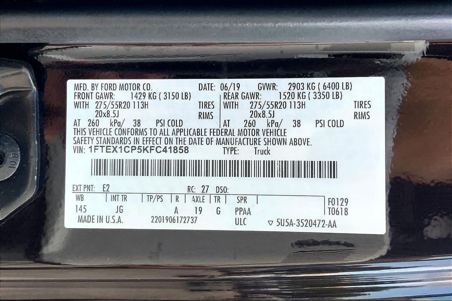 Certified 2019 Ford F150 XL w/ Equipment Group 101A Mid RWD image 34