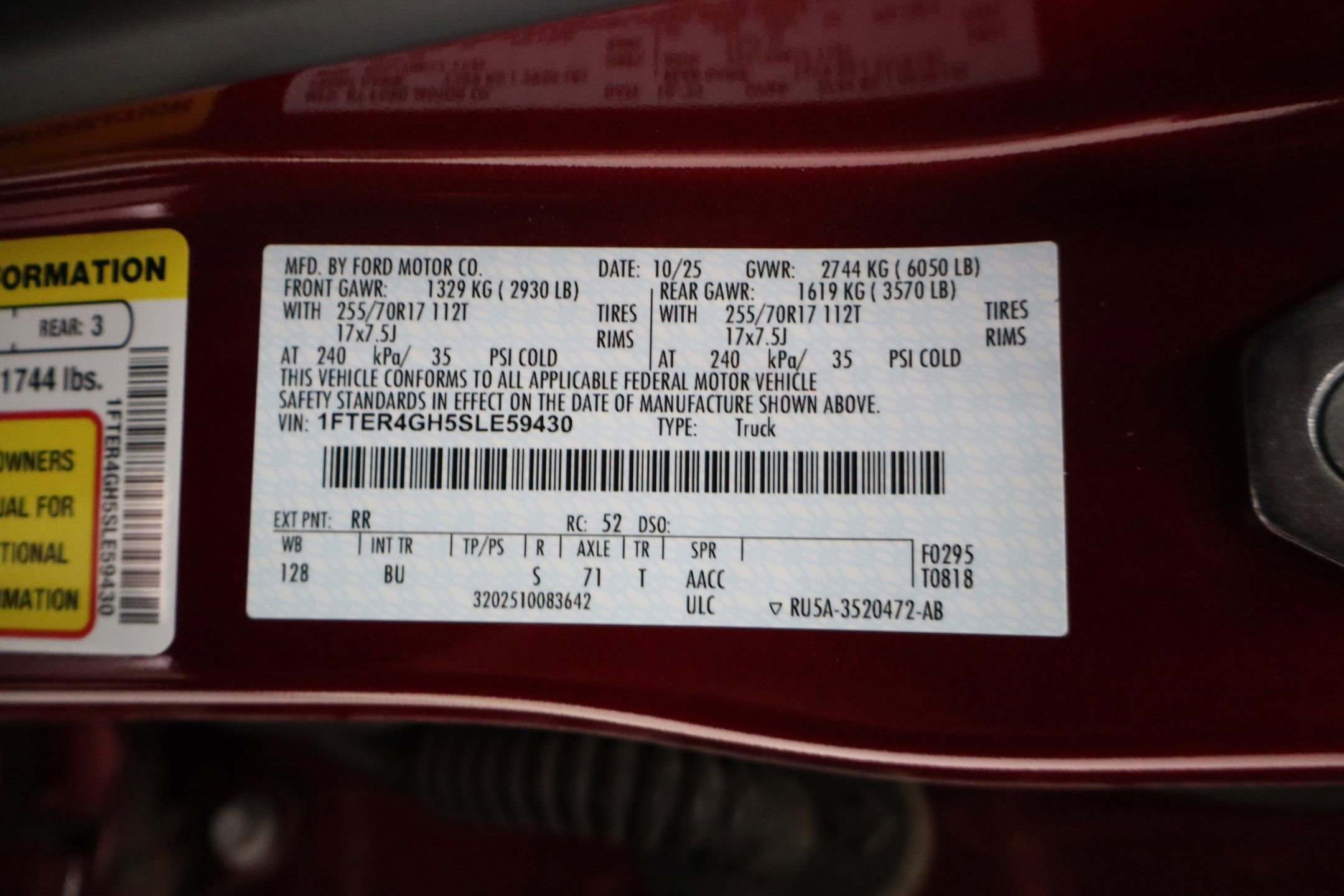 Certified 2025 Ford Ranger XLT w/ Equipment Group 301A High RWD image 31
