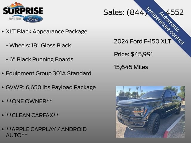 Certified 2024 Ford F150 XLT w/ XLT Black Appearance Package AWD/4WD image 15