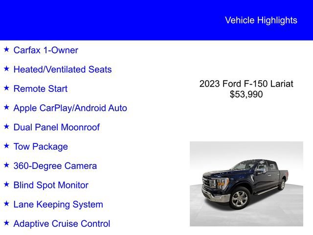 Certified 2023 Ford F150 Lariat w/ Trailer Tow Package AWD/4WD image 3