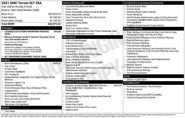 Used 2021 GMC Terrain SLT FWD image 23