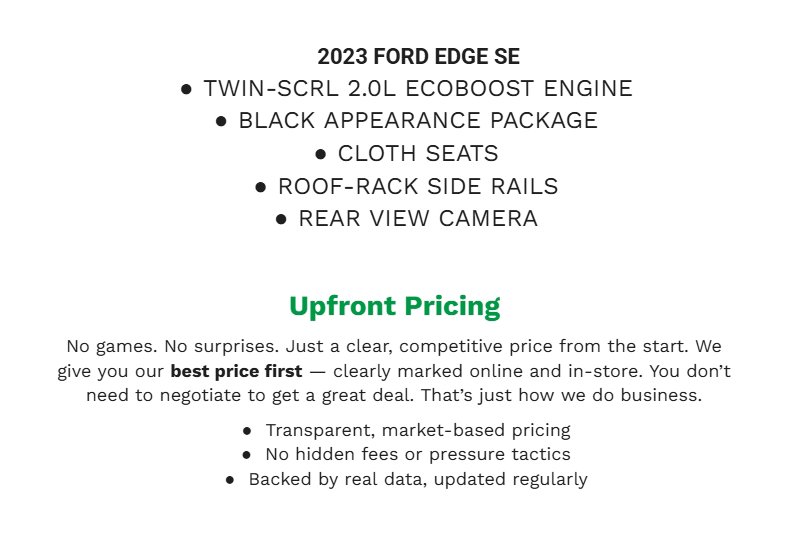 Certified 2023 Ford Edge SE w/ Black Appearance Package AWD/4WD image 2