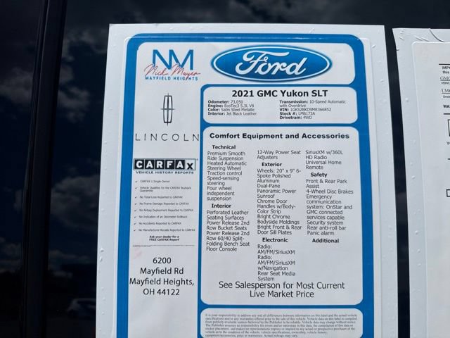 Used 2021 GMC Yukon SLT w/ SLT Premium Package AWD/4WD image 35