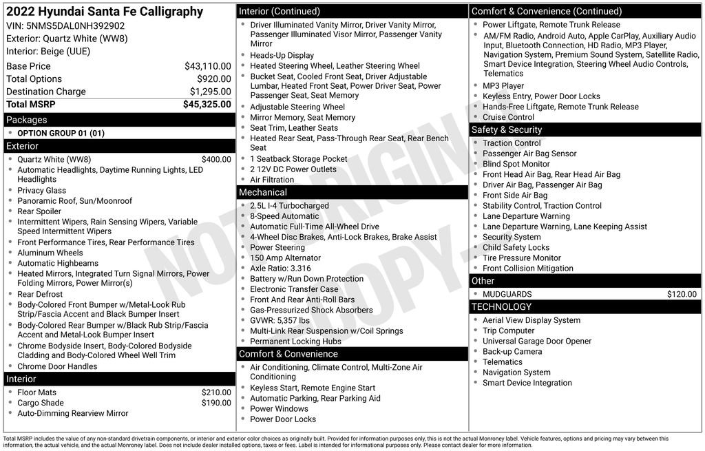 Used 2022 Hyundai Santa Fe Calligraphy image 39