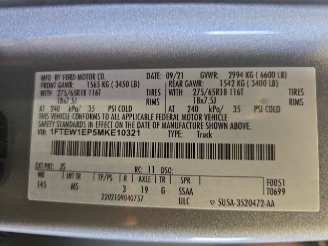 Certified 2021 Ford F150 XLT w/ Equipment Group 302A High AWD/4WD image 22