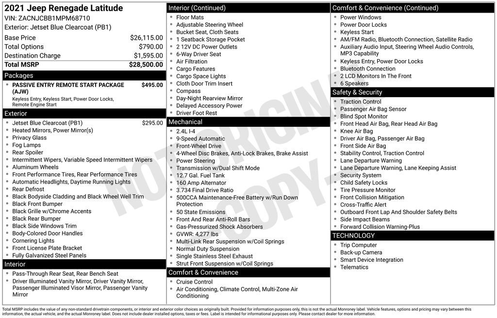 Used 2021 Jeep Renegade Latitude image 13