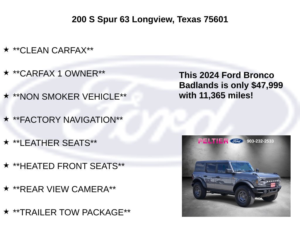 Certified 2024 Ford Bronco Badlands AWD/4WD image 10