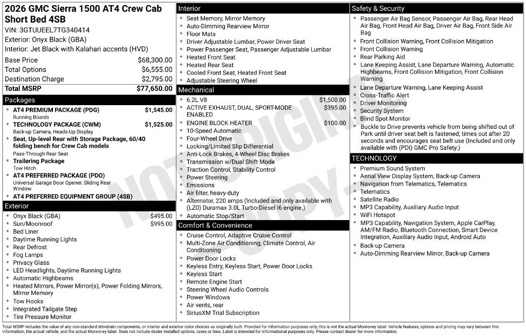 Used 2026 GMC Sierra 1500 AT4 w/ AT4 Premium Package AWD/4WD image 27