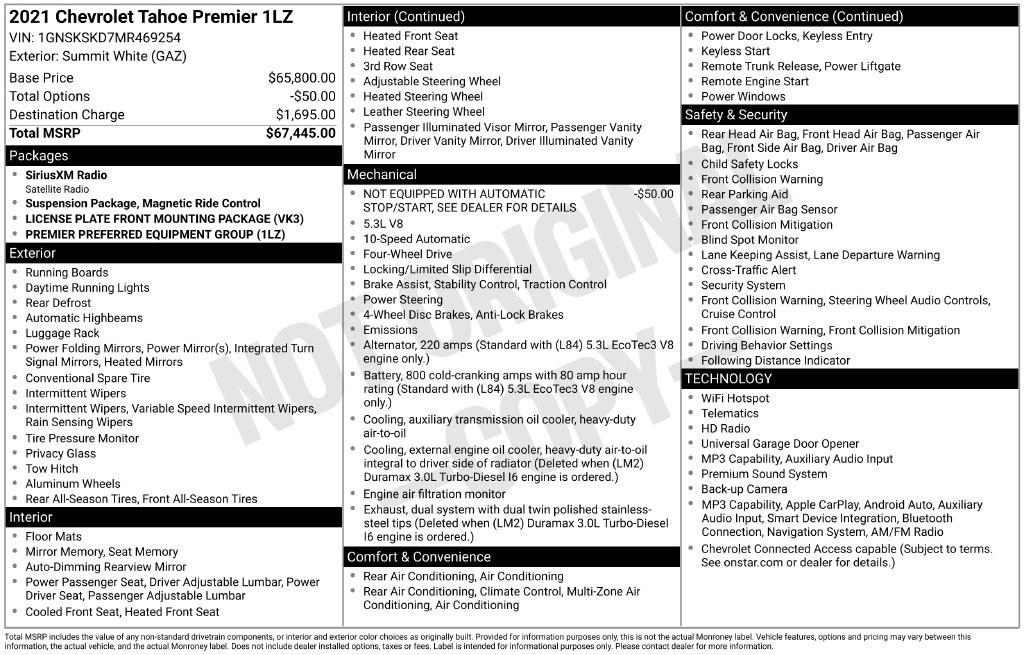 Used 2021 Chevrolet Tahoe Premier AWD/4WD image 7