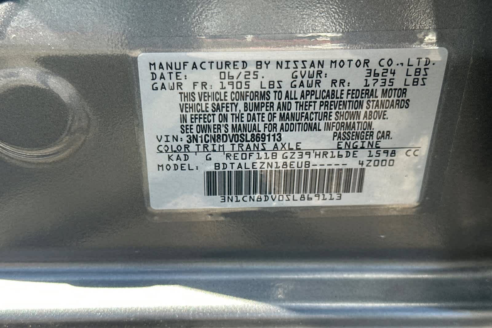 Used 2025 Nissan Versa S w/ Trunk Package FWD image 27